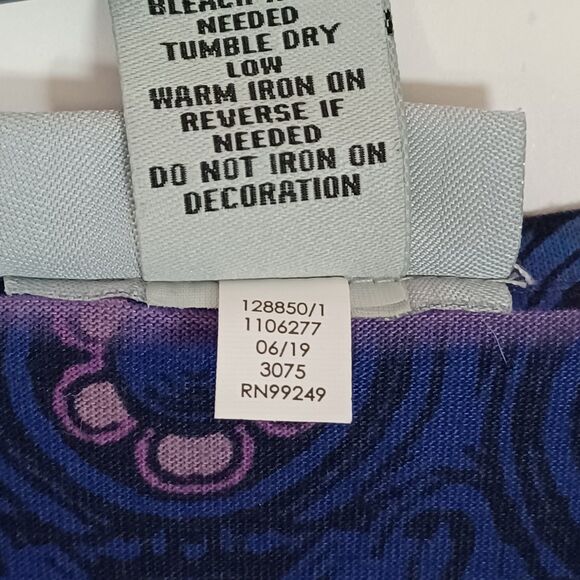 Catherines Top 4X Embellished Dyed Paisley 3/4 Sleeve Stretch Boho Whimsigoth - Picture 5 of 9